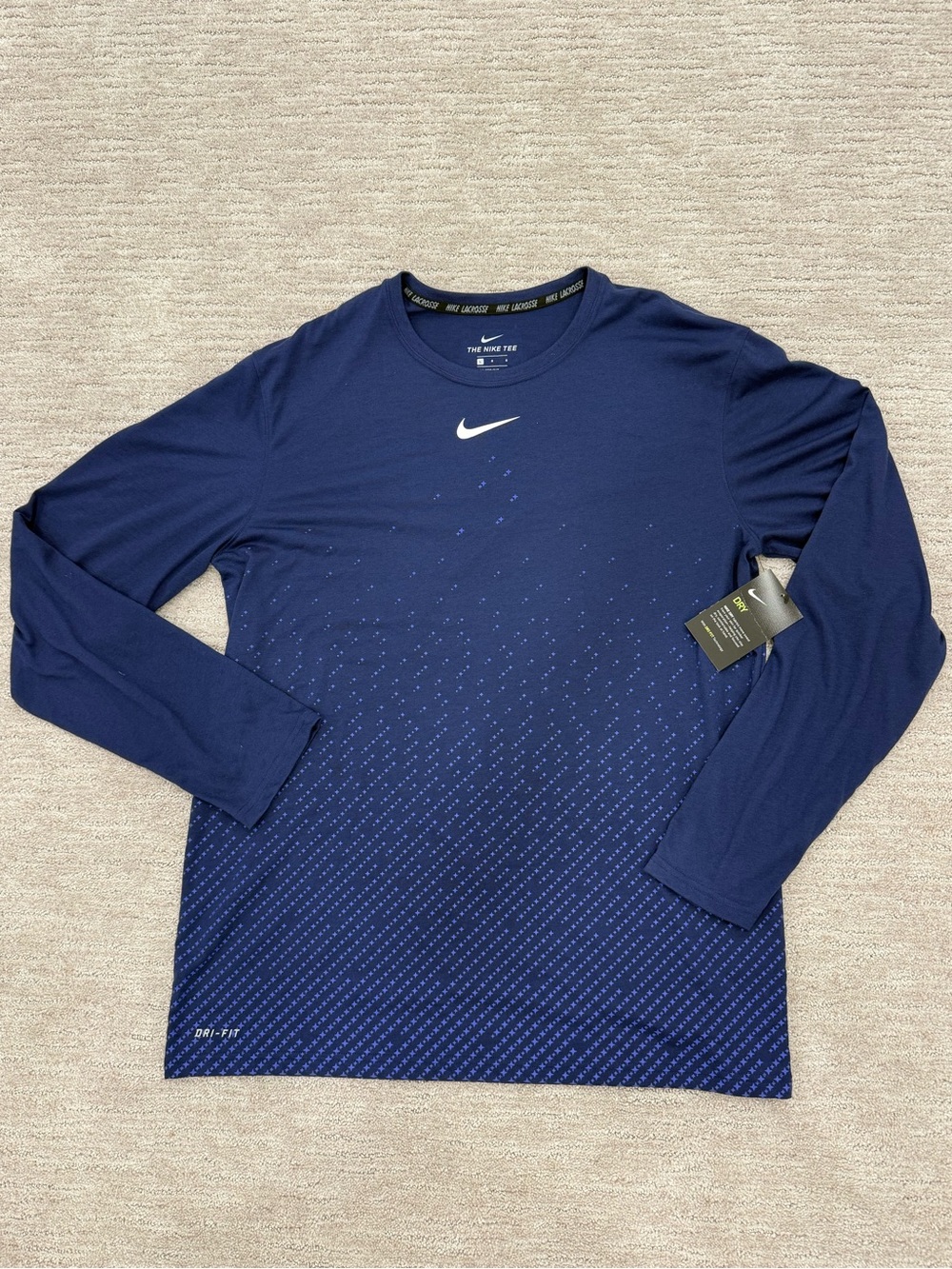 NWT! Nike Lacrosse Men's Thompson Brothers Dark Blue Long-Sleeve Dri-FIT